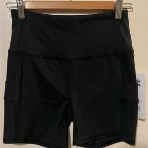 RBX Womens Black Compression Shorts With Pockets Small NWT